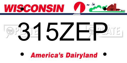 315ZEP Wisconsin License Plate