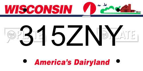 315ZNY Wisconsin License Plate