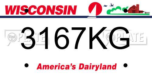 3167KG Wisconsin License Plate