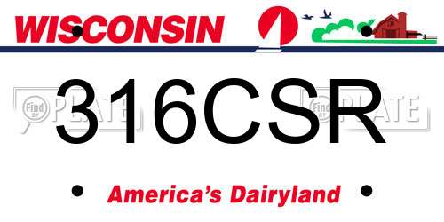 316CSR Wisconsin License Plate