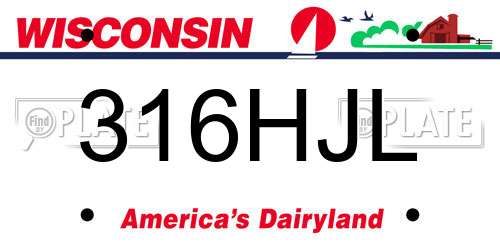 316HJL Wisconsin License Plate