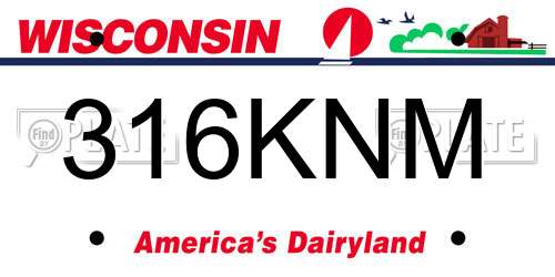 316KNM Wisconsin License Plate