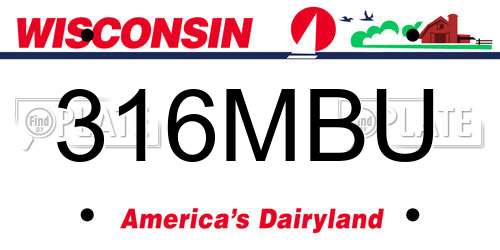 316MBU Wisconsin License Plate