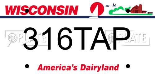 316TAP Wisconsin License Plate