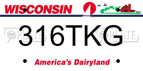 316TKG Wisconsin License Plate
