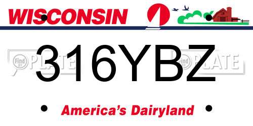 316YBZ Wisconsin License Plate