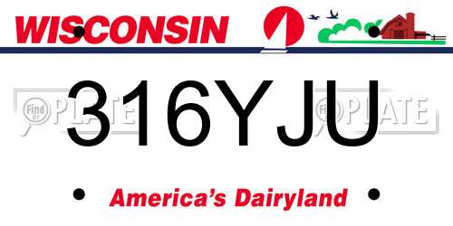 316YJU Wisconsin License Plate