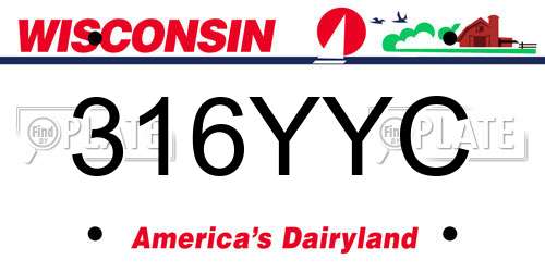 316YYC Wisconsin License Plate