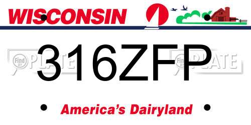 316ZFP Wisconsin License Plate