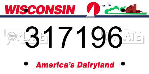 317196 Wisconsin License Plate