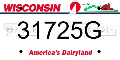 31725G Wisconsin License Plate