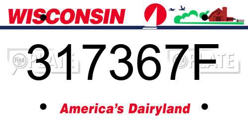 317367F Wisconsin License Plate