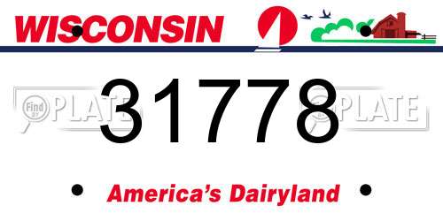 31778 Wisconsin License Plate