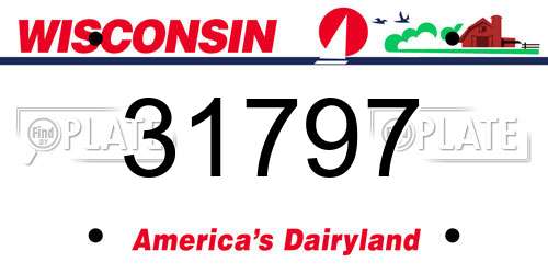 31797 Wisconsin License Plate
