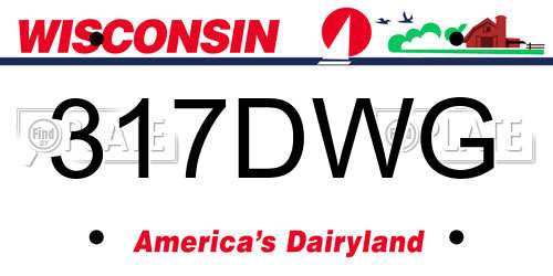 317DWG Wisconsin License Plate