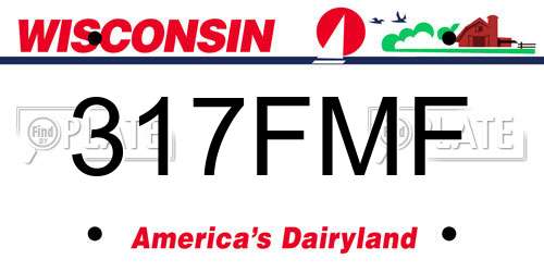 317FMF Wisconsin License Plate
