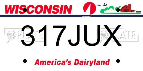 317JUX Wisconsin License Plate