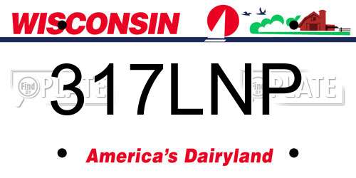 317LNP Wisconsin License Plate