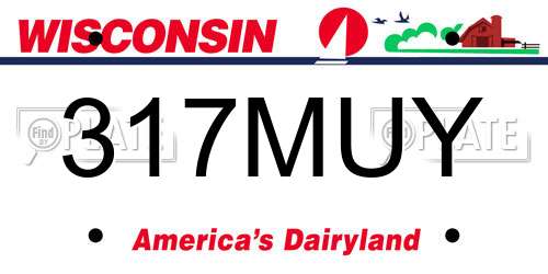 317MUY Wisconsin License Plate