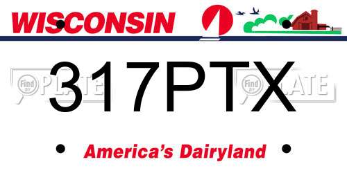 317PTX Wisconsin License Plate