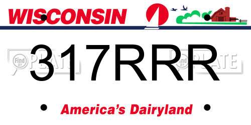 317RRR Wisconsin License Plate