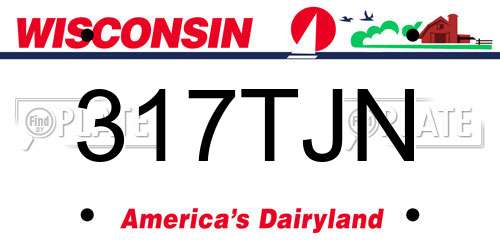 317TJN Wisconsin License Plate