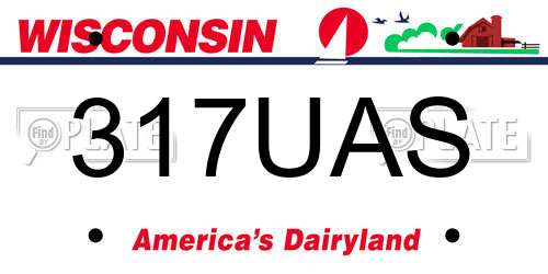 317UAS Wisconsin License Plate