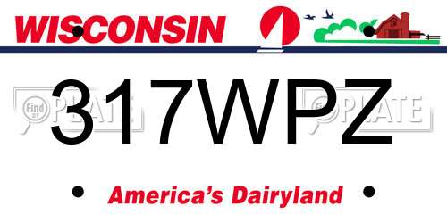 317WPZ Wisconsin License Plate