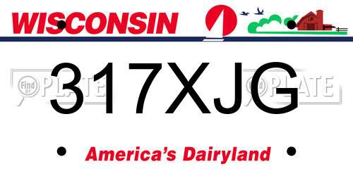 317XJG Wisconsin License Plate