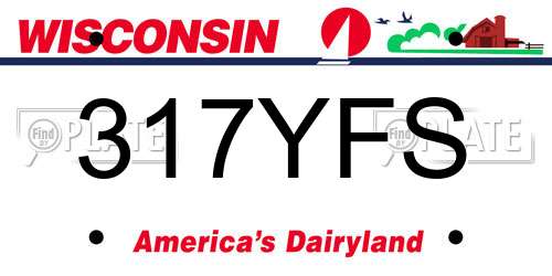 317YFS Wisconsin License Plate