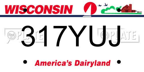 317YUJ Wisconsin License Plate