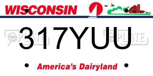 317YUU Wisconsin License Plate