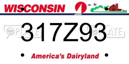 317Z93 Wisconsin License Plate