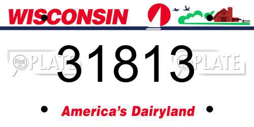 31813 Wisconsin License Plate