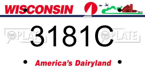 3181C Wisconsin License Plate