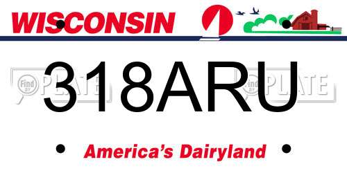 318ARU Wisconsin License Plate