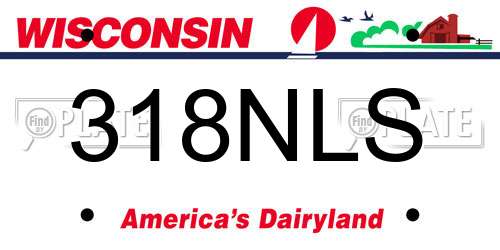 318NLS Wisconsin License Plate