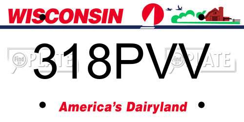 318PVV Wisconsin License Plate