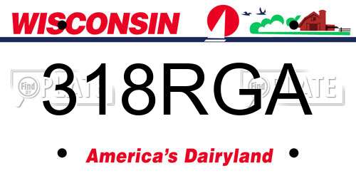 318RGA Wisconsin License Plate
