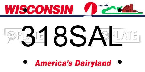 318SAL Wisconsin License Plate