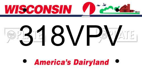 318VPV Wisconsin License Plate