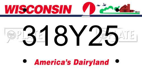 318Y25 Wisconsin License Plate