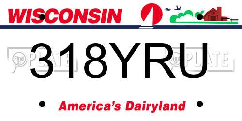 318YRU Wisconsin License Plate