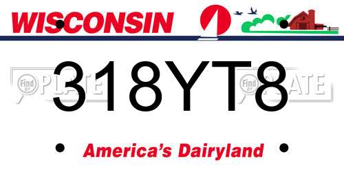 318YT8 Wisconsin License Plate