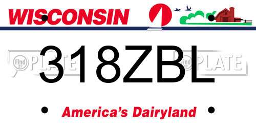 318ZBL Wisconsin License Plate