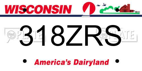 318ZRS Wisconsin License Plate