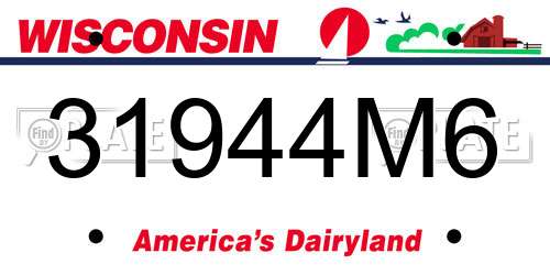 31944M6 Wisconsin License Plate