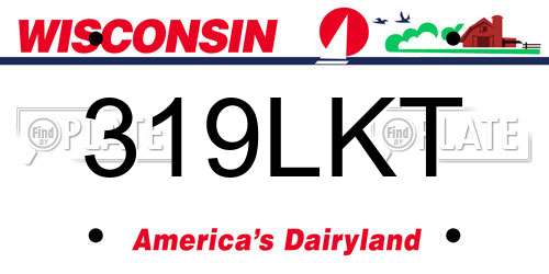 319LKT Wisconsin License Plate