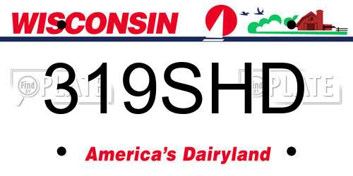 319SHD Wisconsin License Plate