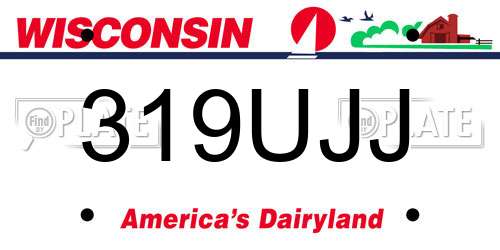 319UJJ Wisconsin License Plate